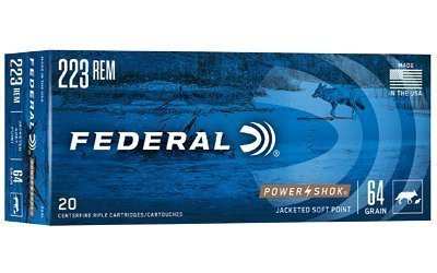 Federal Power-Shok .223 Rem 64-grain Jacketed Soft Point ammunition box