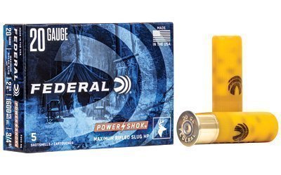 Federal Power-Shok 20 Gauge Rifled Hollow Point Slug ammunition 5-round box