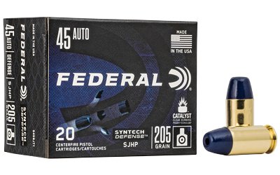Federal Syntech Defense .45 ACP 205-grain Segmented Jacketed Hollow Point ammunition