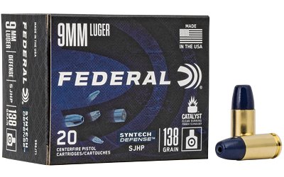 Federal Syntech Defense 9mm 138-grain Segmented Jacketed Hollow Point ammunition