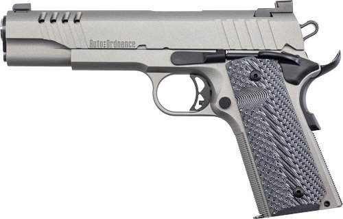 AUTO-ORDNANCE 1911A1 45ACP - STAINLESS NGT SGT RUBBER GRIPS - Image 3