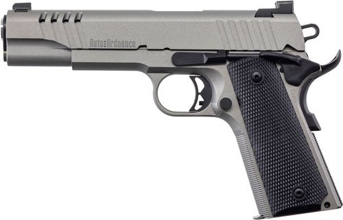 AUTO-ORDNANCE 1911A1 45ACP - STAINLESS NGT SGT RUBBER GRIPS - Image 4