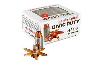 G2 Research Civic Duty .45 ACP Copper Expansion Projectile ammunition
