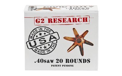 G2 Research Civic Duty .40 S&W 122-grain Copper Expansion ammunition