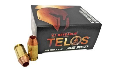 G2 Research Telos .45 ACP 160-grain copper hollow point ammunition