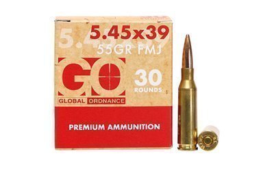 Global Ordnance 5.45x39mm 55-grain FMJ brass ammunition 30-round box
