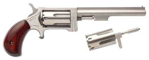 NAA SIDEWINDER 22LR/22WMR 4" - SWINGOUT CYLINDER S/S MAT WOOD