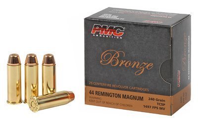 PMC Bronze .44 Magnum 240-grain Truncated Cone Soft Point (TCSP) ammunition