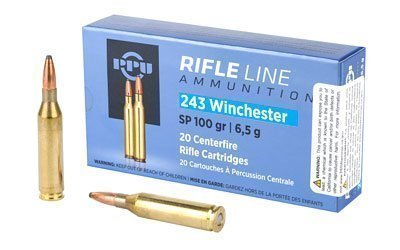 PPU .243 Winchester 100-grain Soft Point ammunition 20-round box