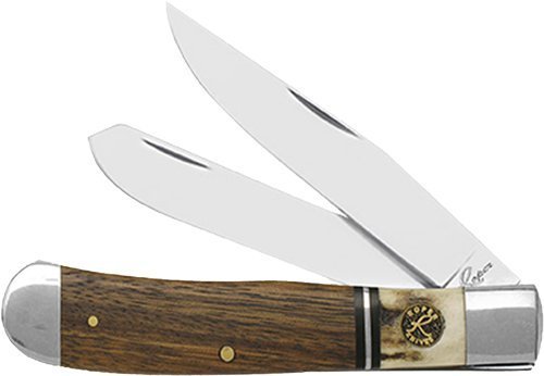 American Buffalo Knife & Tool ABKT Roper Laredo Stag Trapper folding knife 3.25-inch blade