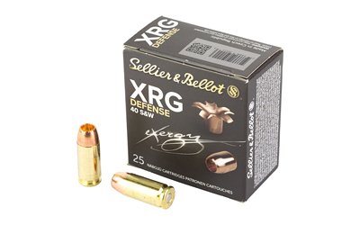 Sellier & Bellot XRG Defense .40 S&W 130-grain Solid Copper Hollow Point ammunition, 25 rounds