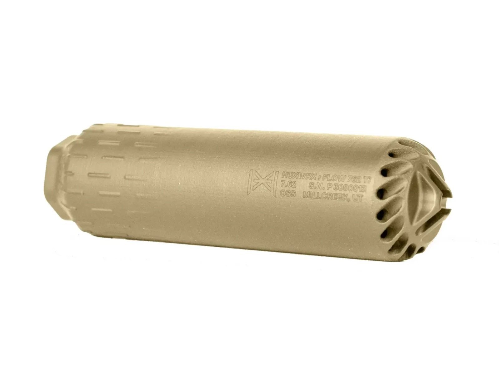 HUXWRX FLOW 762 Ti suppressor 7.62 5/8x24 FDE