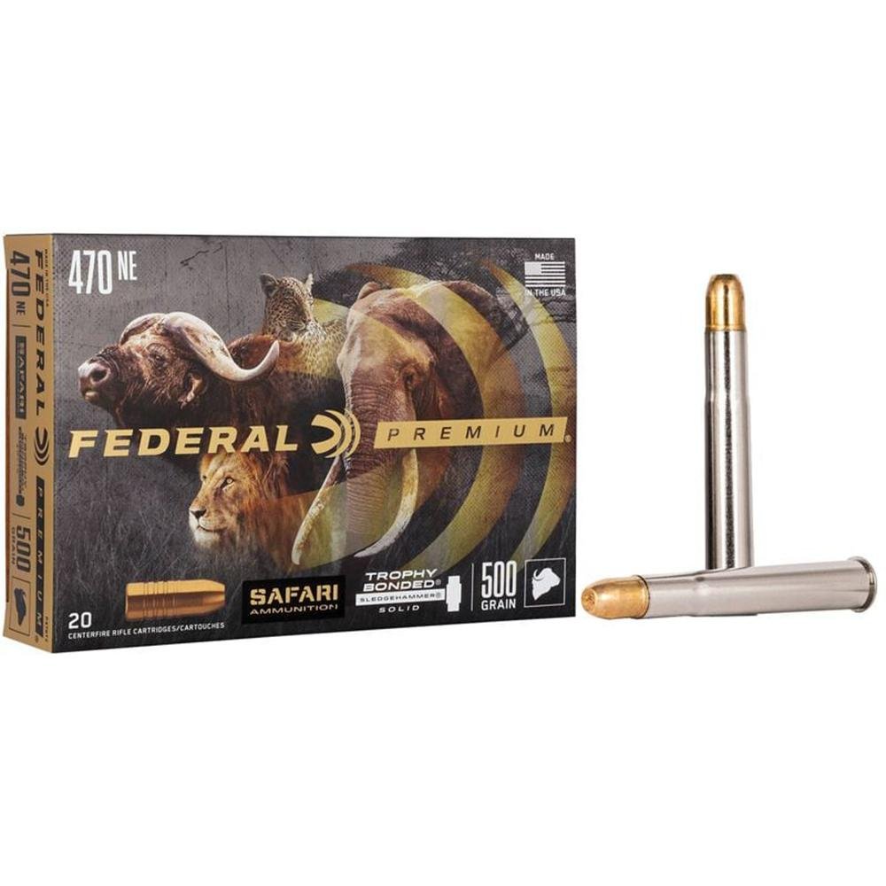Federal Premium Cape-Shok .470 Nitro Express 500-gr Trophy Bonded Sledgehammer Solid ammunition