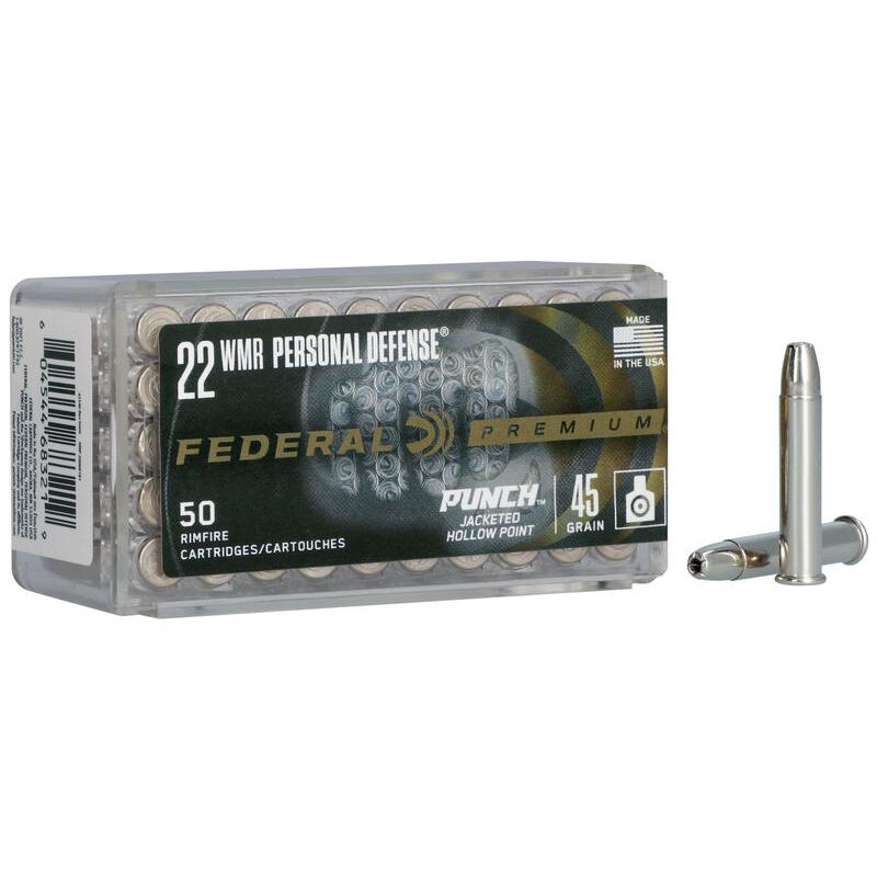 Federal Premium Punch 22 WMR 45-gr Jacketed Hollow Point ammunition