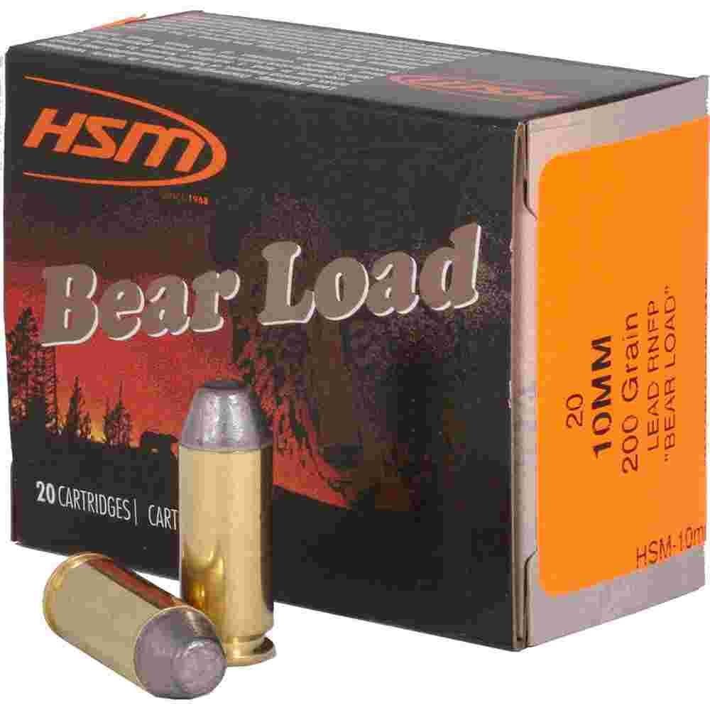 HSM Bear Load 10mm Auto 200-grain RNFP lead ammunition 20-round box