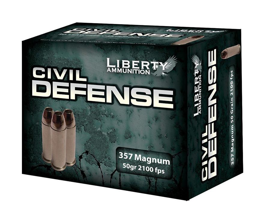 Liberty Civil Defense .357 Magnum 50-grain Copper Monolithic Hollow Point ammunition