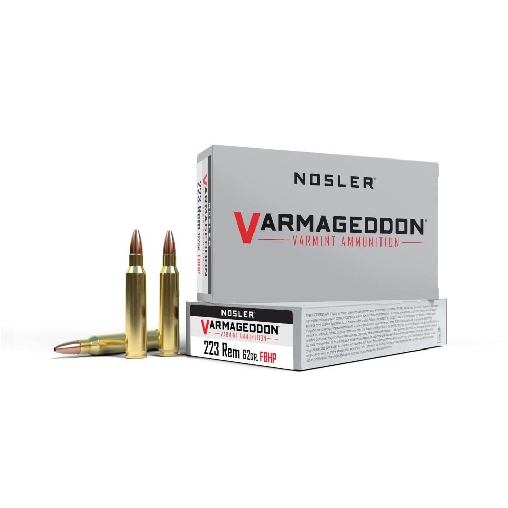 Nosler Varmageddon .223 Rem 62-grain FBHP ammunition 20 ct