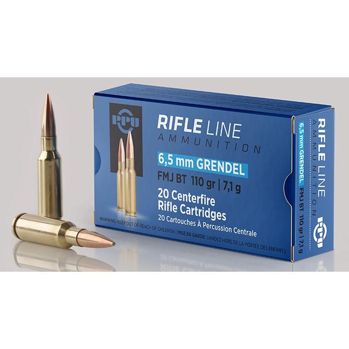 PPU 6.5 Grendel 110-grain FMJ Boat Tail ammunition