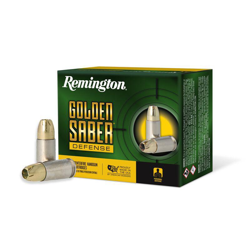 Remington Golden Saber Defense 9mm 147-grain Brass Jacketed Hollow Point ammunition