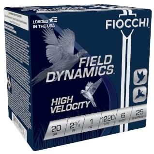 Fiocchi High-Velocity 20 Gauge 2.75in 1 oz #6 lead shot ammunition