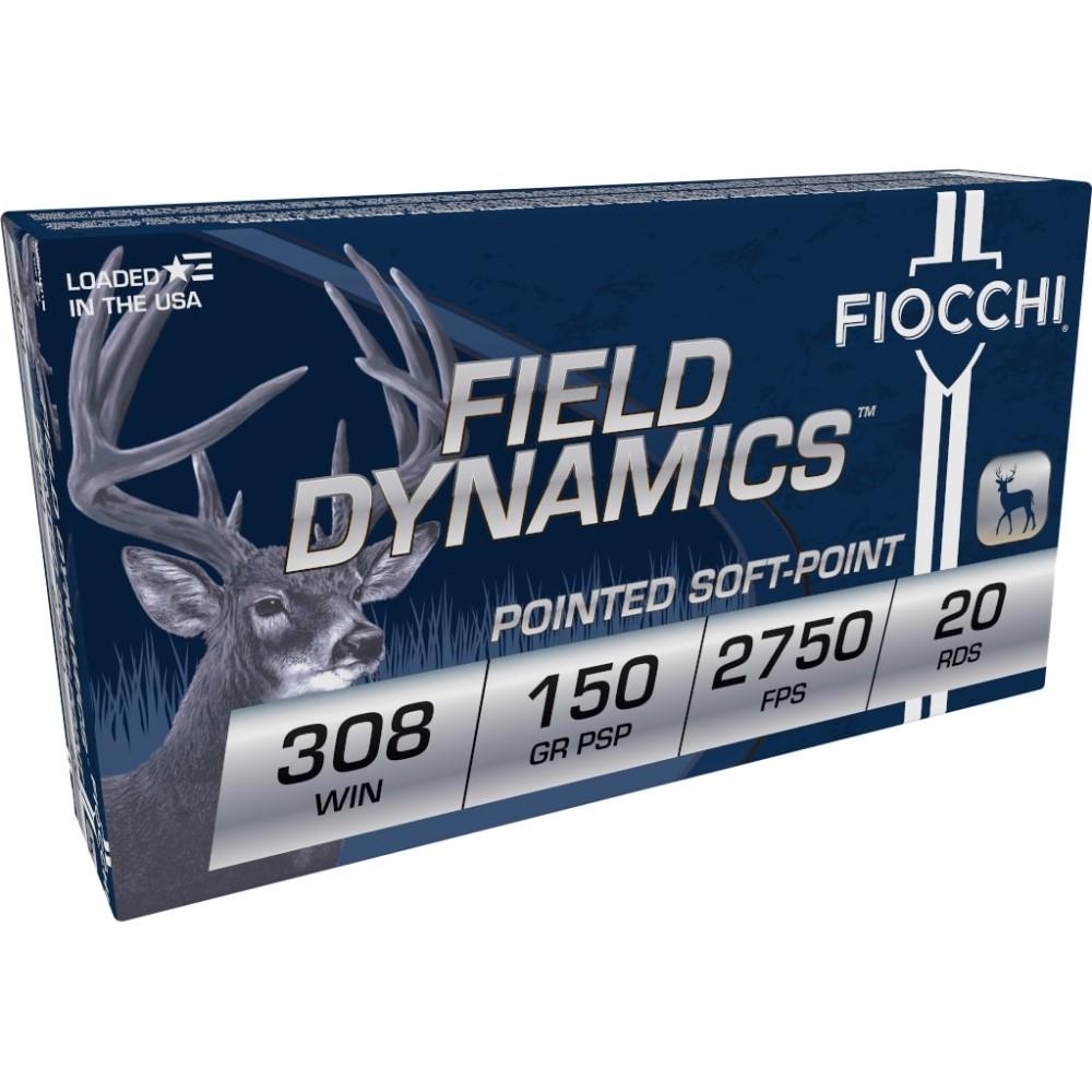 Fiocchi Field Dynamics .308 Win 150-grain Pointed Soft Point (PSP) ammunition