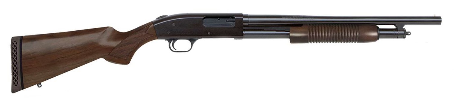 Mossberg 500 Retrograde 12 Gauge 18.5" blued barrel walnut stock pump shotgun