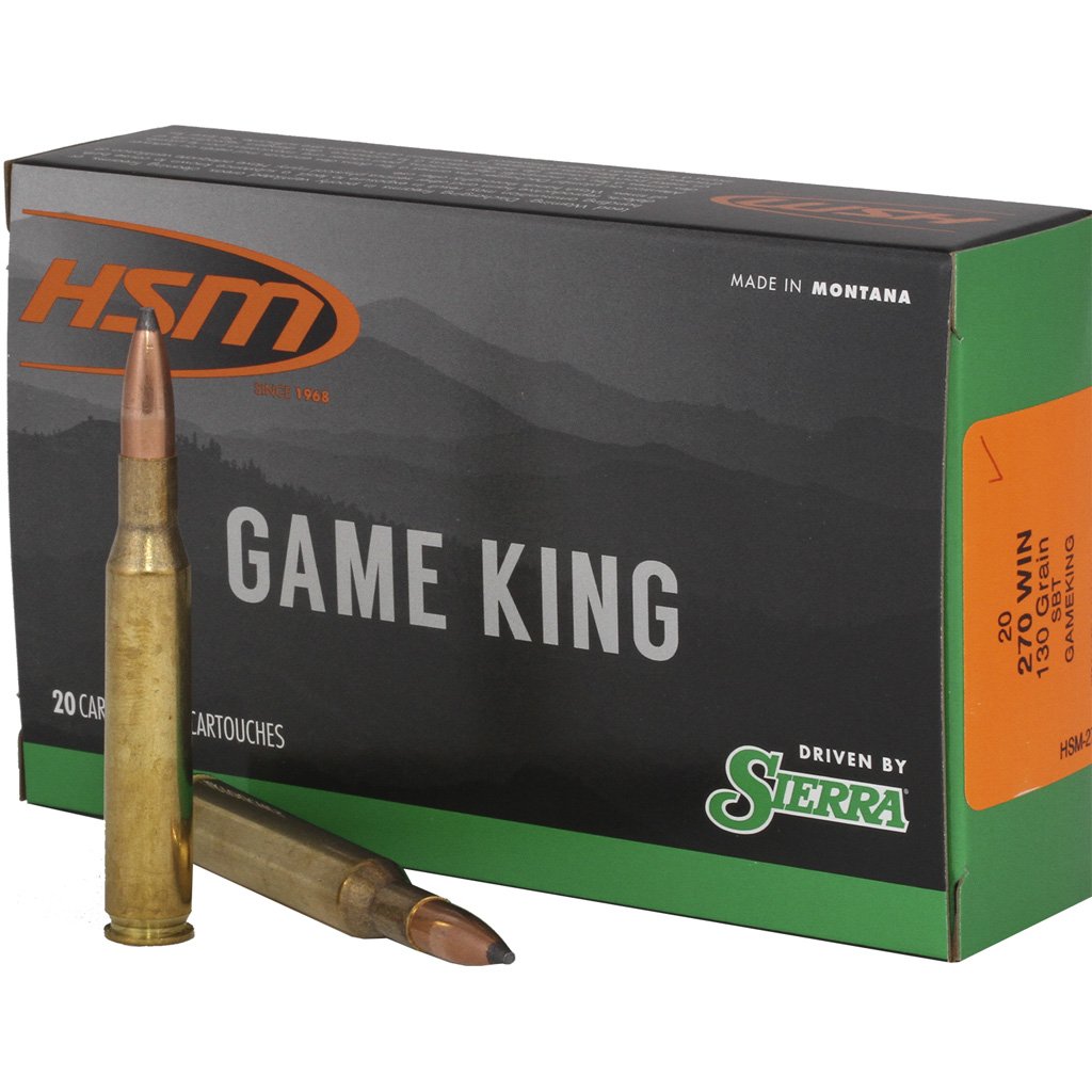 HSM Game King .270 WSM 130-grain Jacketed Soft Point ammunition