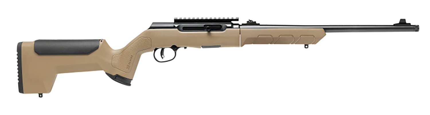 Savage Arms 47262 A22 Takedown 22 LR 10+1 18" Threaded Barrel, Blued Barrel/Rec, FDE Synthetic Stock with Mag Storage, Optics Mount with Low-Pro Sights
