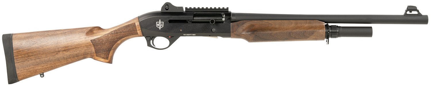 MAC 21000122 2 Tactical 12 Gauge Bolt 3" 5+1, 18.50" Black Anodized Steel Barrel, Drilled & Tapped/Picatinny Rail Black Anodized Receiver, Turkish Walnut Wood Stock