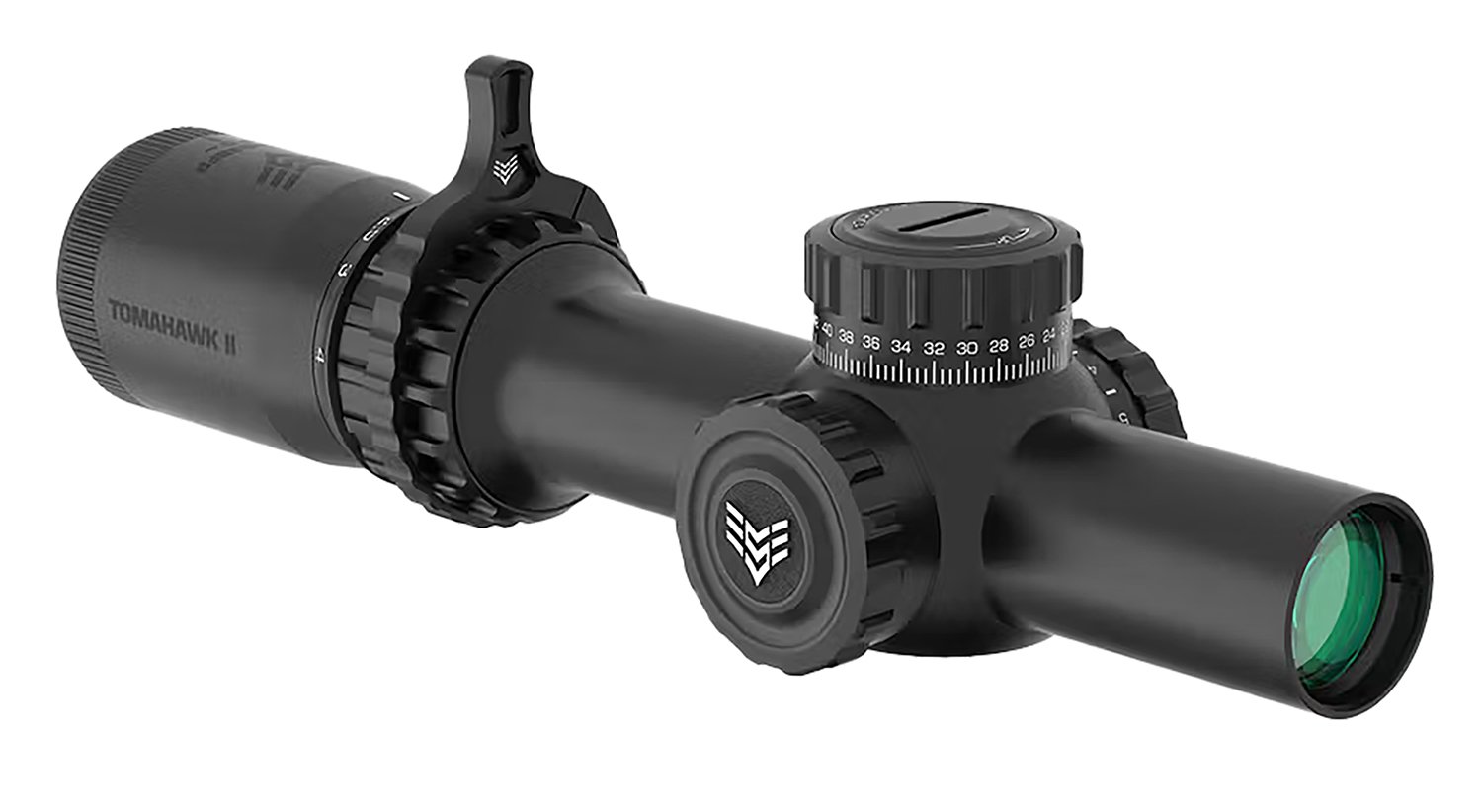 Swampfox Optics THK16241-RB Tomahawk II  Black 1-6x24mm 30mm Tube BDC Red Reticle