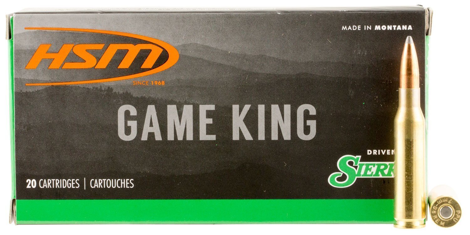 HSM Game King 7mm-08 Rem 160-grain Sierra GameKing Spitzer Boat Tail ammunition