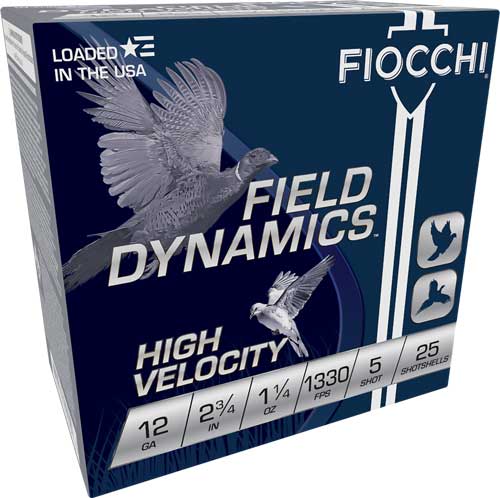 Fiocchi High Velocity 12 Gauge 2.75in 1-1/4oz #5 lead shot ammunition