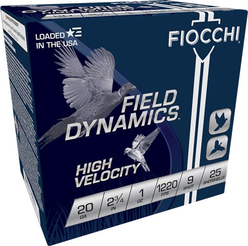 Fiocchi Hi-Vel 20ga 2.75 in 1 oz #9 lead shot 25ct