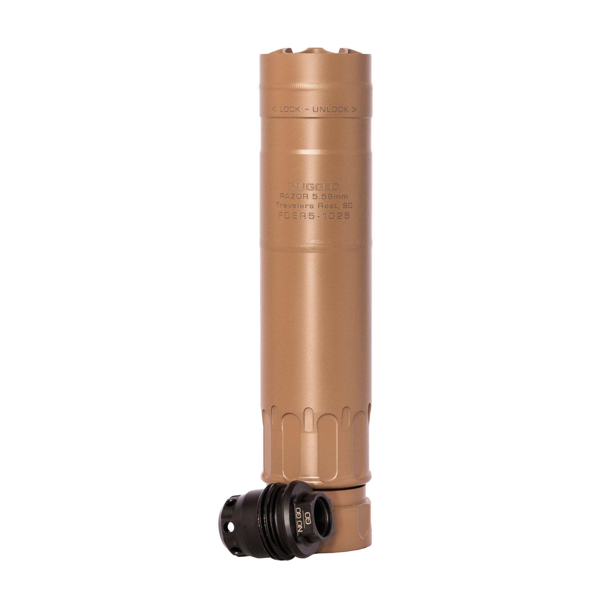 Rugged Suppressors Razor556 FDE suppressor 5.56x45mm 6.4in 1/2x28