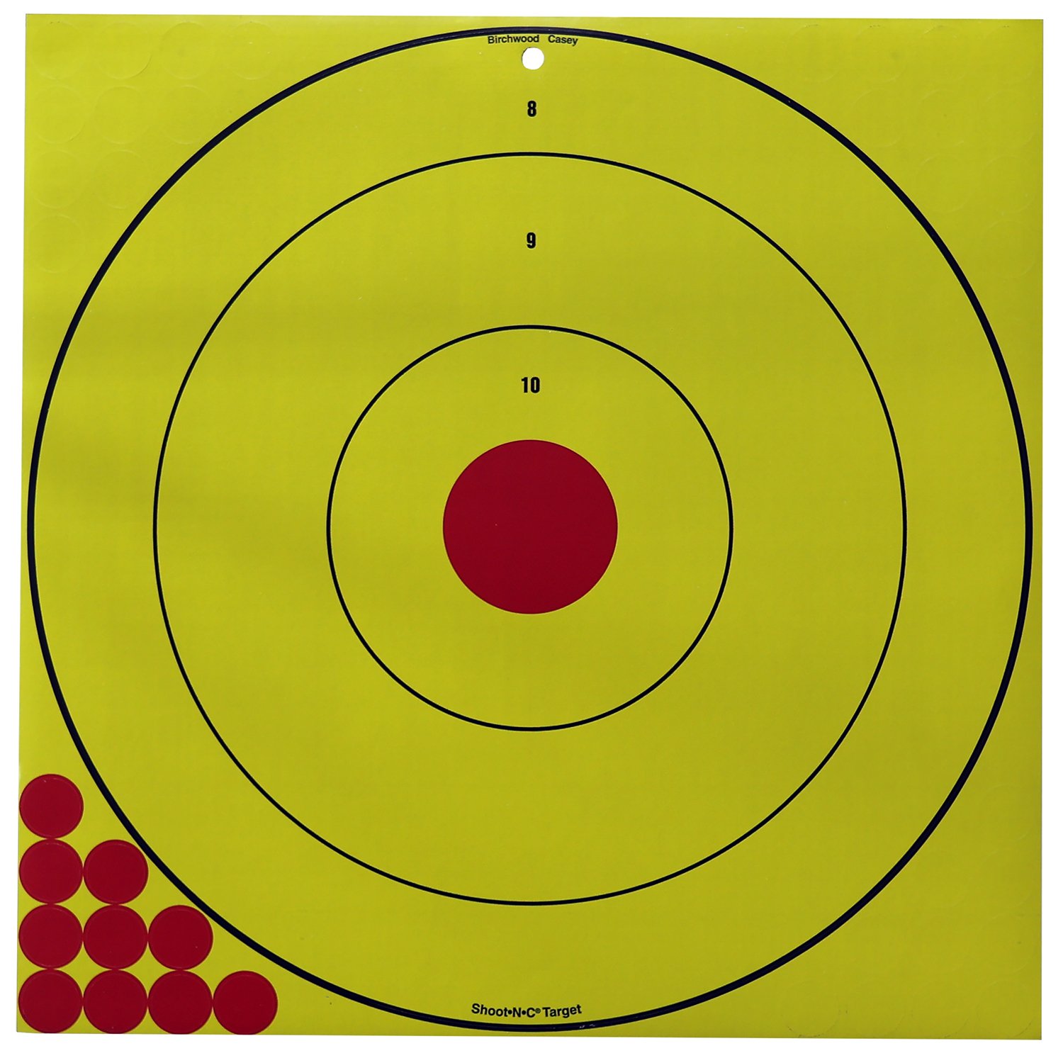 Birchwood Casey LRBET5PK Shoot-N-C Reactive Target Self-Adhesive Paper Red/Yellow 17.75" Bullseye 5 Pack