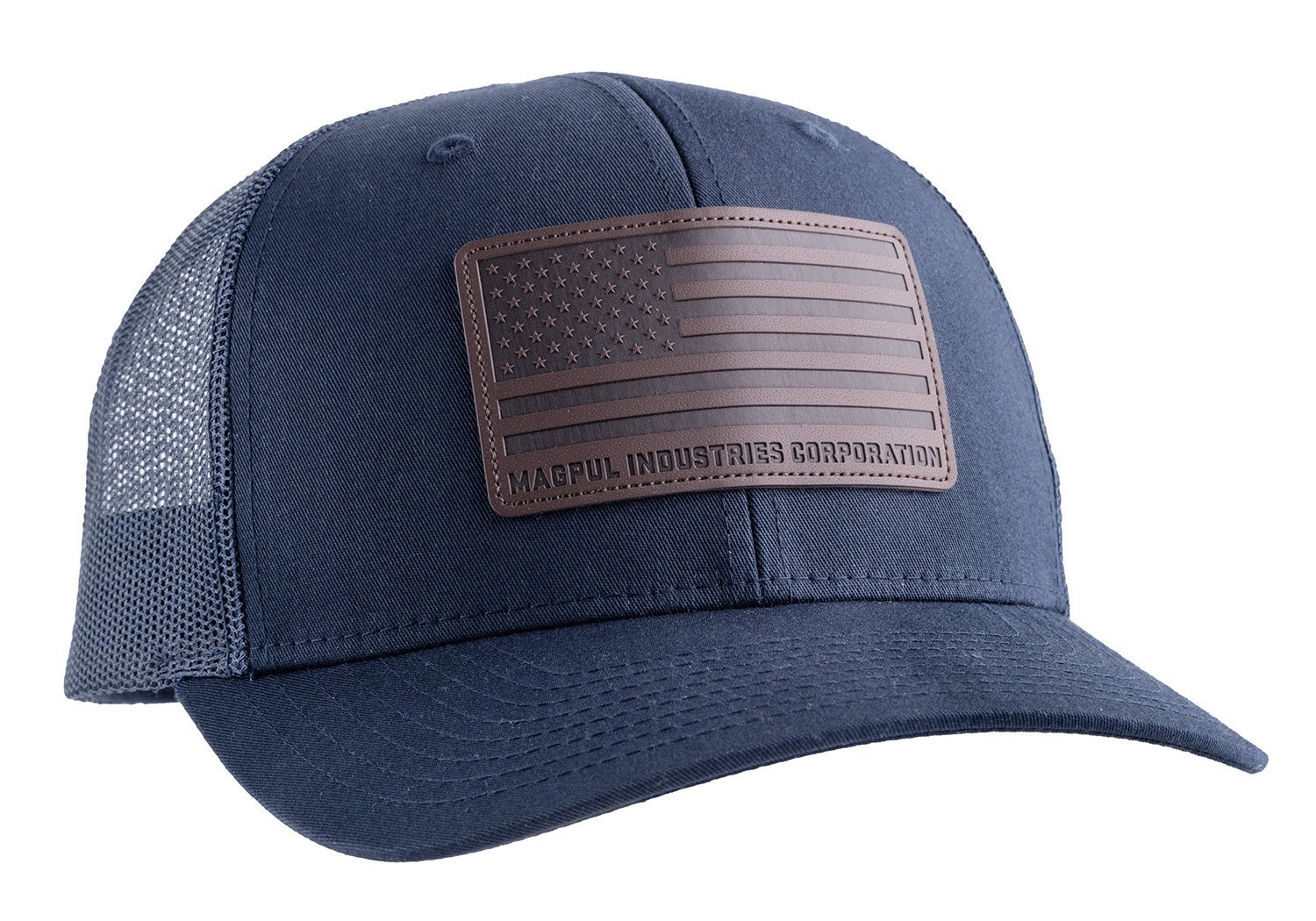 Magpul MAG1212-410 Standard Trucker Hat Navy Adjustable Snapback OSFA Structured Leather Patch