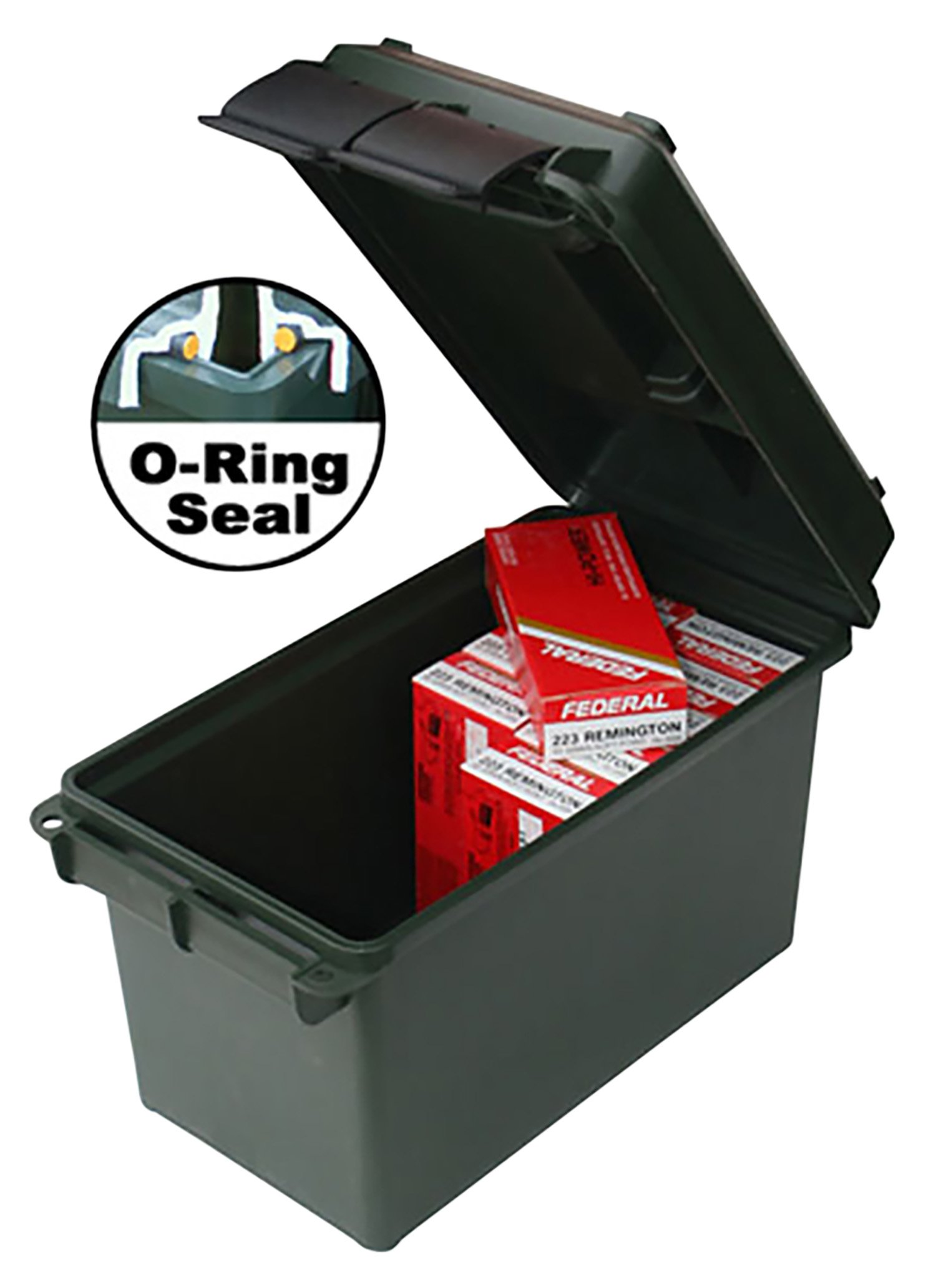 MTM Case-Gard AC50C40 Ammo Can  50Cal Rifle Black Polypropylene