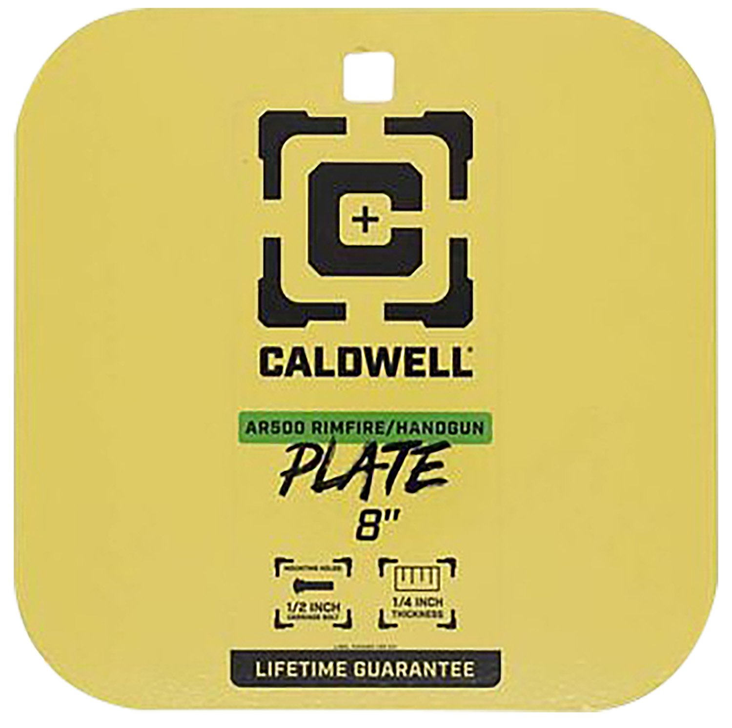 Caldwell 4002878   8" Rimfire/Handgun Yellow AR500 Steel Gong 1/4" Thick