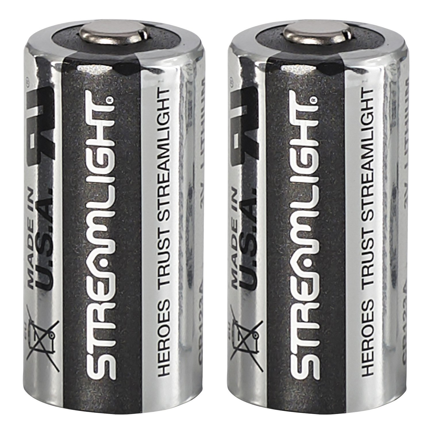Streamlight 85175 CR123A Lithium Batteries  Silver/Black 3 Volts (2) Single Pack