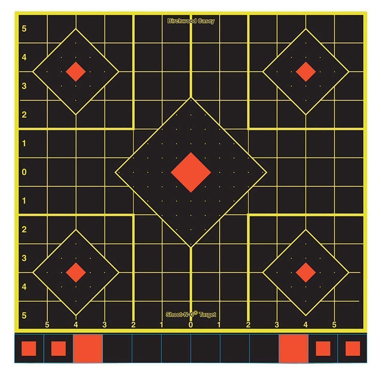 Birchwood Casey 34214 Shoot-N-C Reactive Target Self-Adhesive Paper Multi Color 12" 5-Diamond 12 Pack