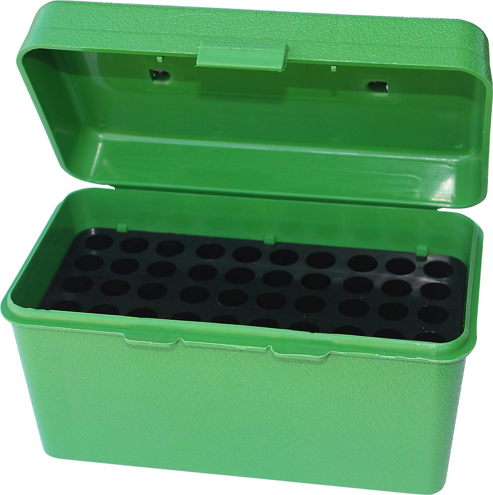 MTM Case-Gard H50RM10 Deluxe Ammo Box Multi Caliber Rifle Green Polypropylene 50rd