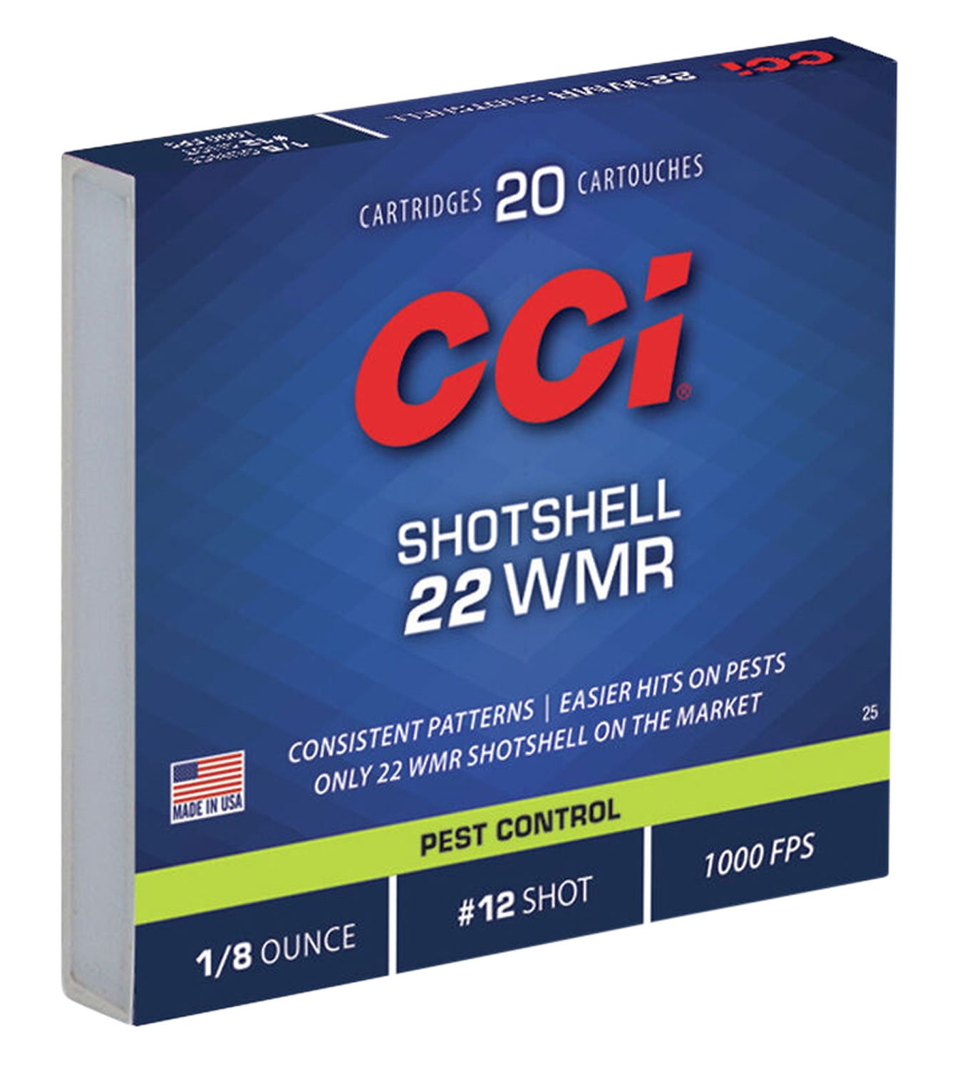 CCI 22 WMR Shotshell 52-grain #12 shot ammunition