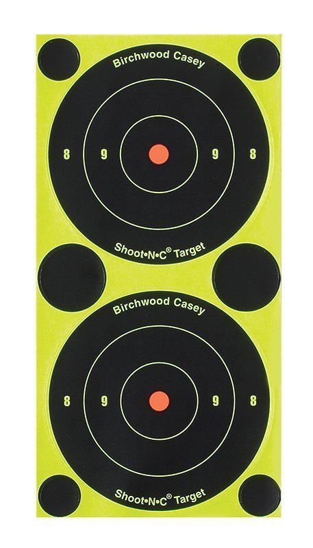 Birchwood Casey 34375 Shoot-N-C Reactive Target Self-Adhesive Paper Black/Yellow 3" Bullseye 240 Pack