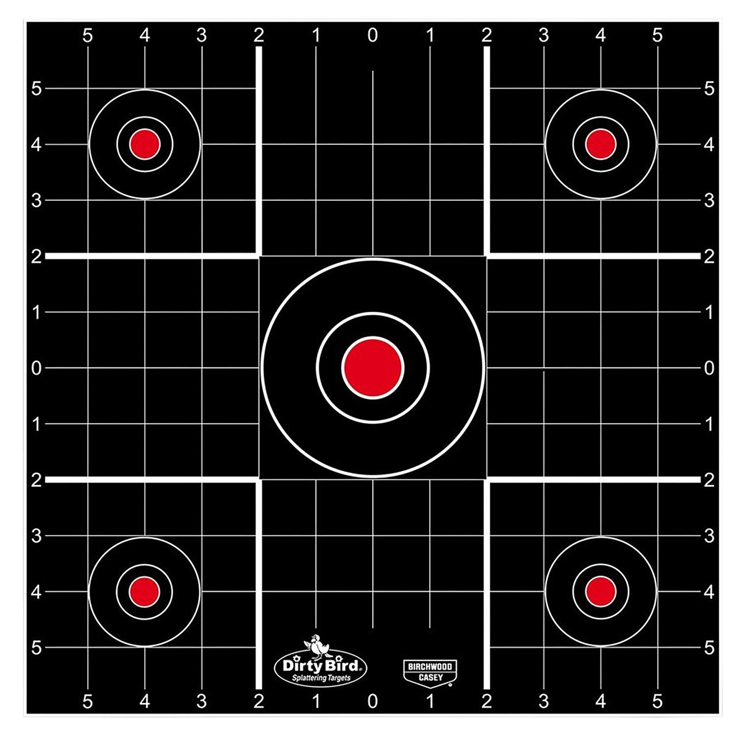 Birchwood Casey 35212 Dirty Bird  Bullseye Tagboard Hanging 12" Black/Red 12 PK