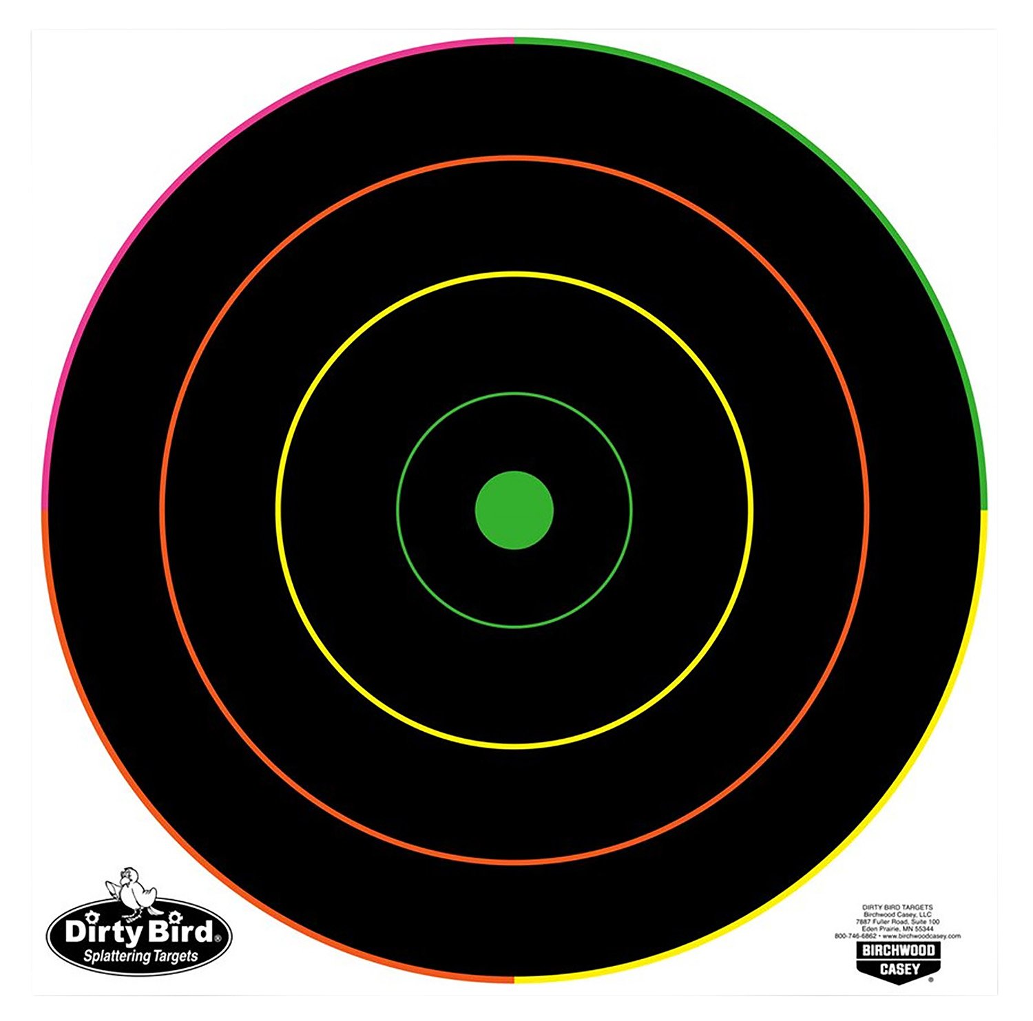 Birchwood Casey 35830 Dirty Bird  12" Bullseye Tagboard Hanging Multi-Color 10 Pk.