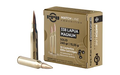 PPU PPM338 .338 Lapua Magnum 240-grain Copper Solid match ammunition