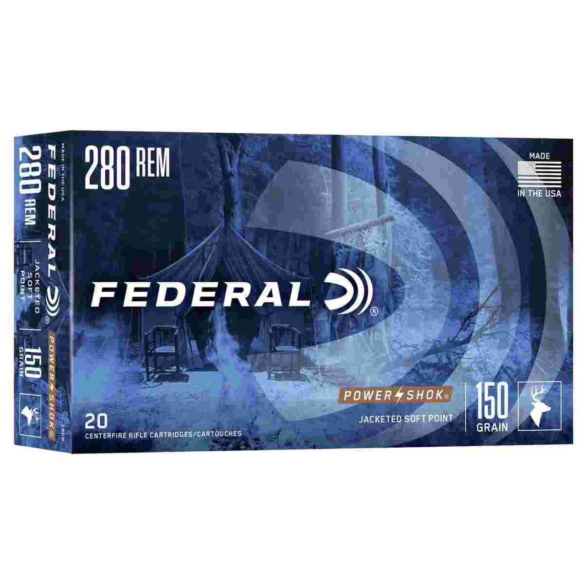 Federal Power-Shok .280 Remington 150-grain Jacketed Soft Point ammunition