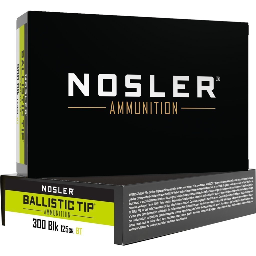 Nosler Ballistic Tip 300 AAC Blackout 125-grain BTSP ammunition