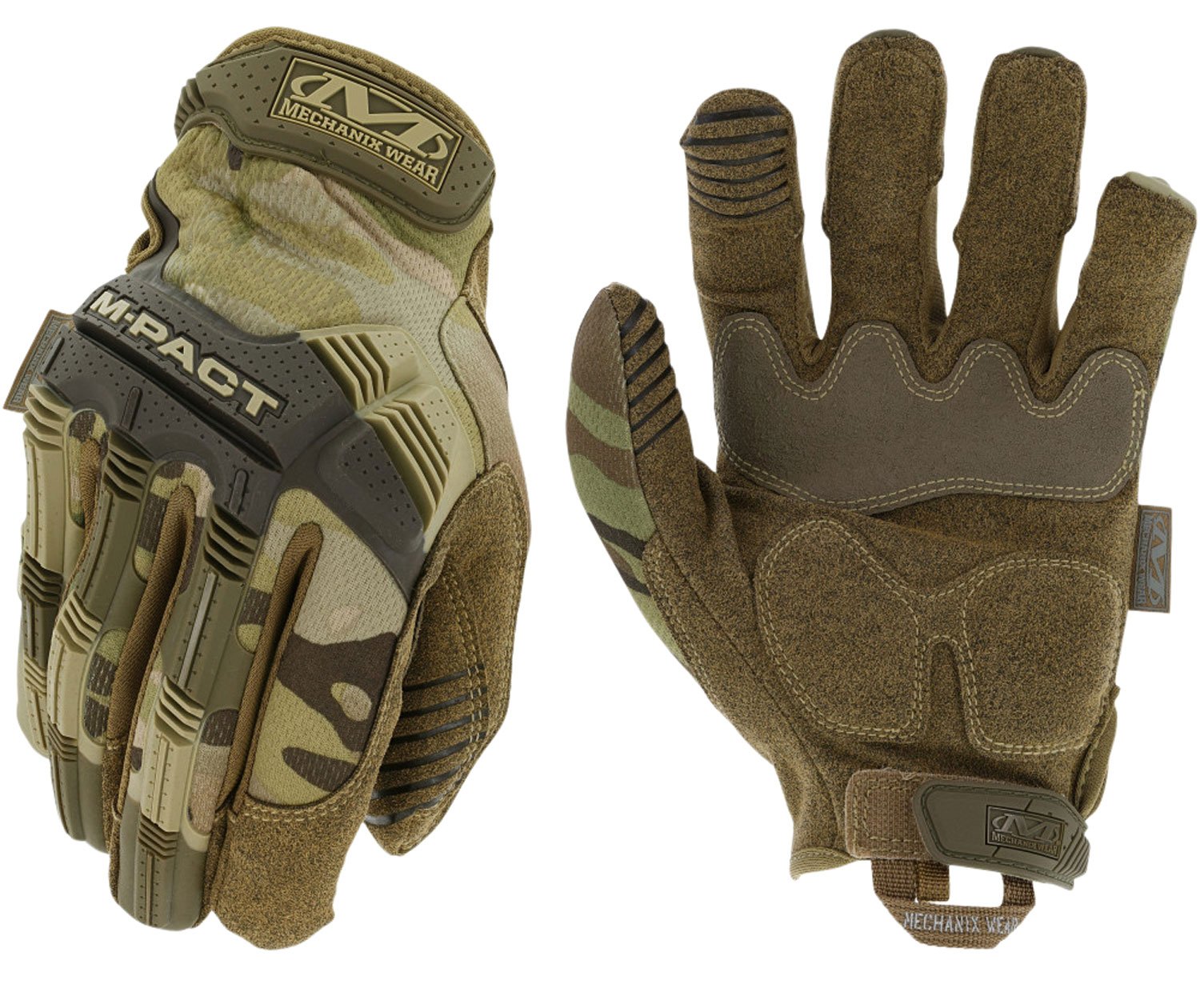 Mechanix Wear MPT78009 M-Pact  Multi-Cam Synthetic Leather Medium TPR Closure