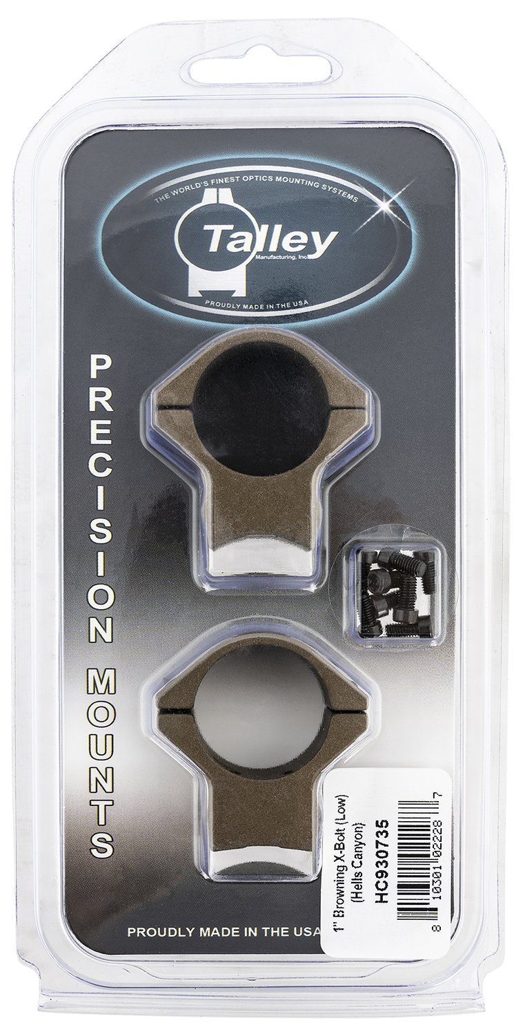 Talley HC930735 Scope Mount/Ring Combo  Burnt Bronze Aluminum 1" Tube X-Bolt Low Rings Short/Long Action 0 MOA
